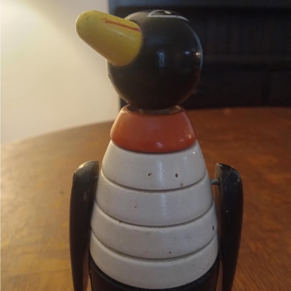 BRIO Sweden Percy Penguin Wood Stacking Toy 1958 COMPLETE, no box
